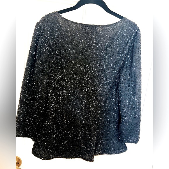 Laurence Kazar Black Beaded Blouse - Picture 4 of 4